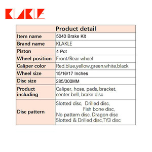 Kit complet d'étriers de frein à 4 pistons et disques de frein de 285 mm, référence OE: 4605A095, pour RENAULT <span class=keywords><strong>KANGOO</strong></span> Rapid toutes versions 15 pouces, KLAKLE 5040 Small - Product Image 4