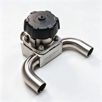 Válvula Sanitaria de Diafragma Manual de 3 Vías con Cuerpo Integrado Forjado SS316L, PTFE EPDM, Tri-Clamp, Válvula Higiénica para Alimentos y Farmacéutica