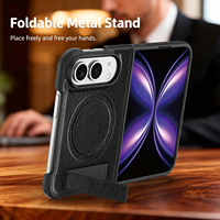 Étui de téléphone en cuir magnétique de luxe Minibook avec béquille pour iPhone Duo Duo Fold, protection contre les chocs, sensation de peau, fin et élégant