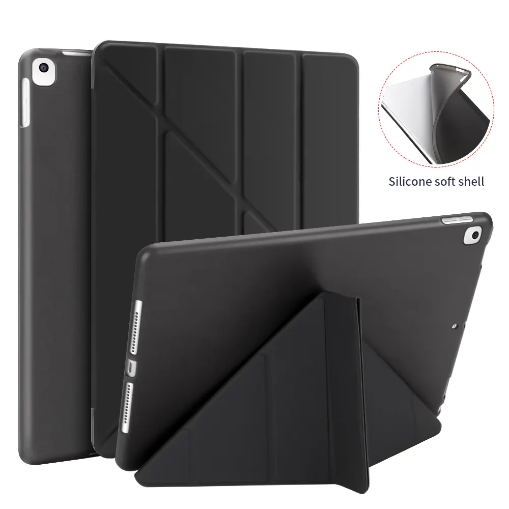 Tpu + Leather Ultra Slim Lightweight Muti Angle Stand Origami Auto Wake And Sleep Smart Case Cover For iPad Air 2 Pro 9.7