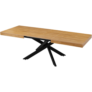 <span class=keywords><strong>Tavolo</strong></span> Estensibile in <span class=keywords><strong>Legno</strong></span> con Gambe Incrociate in <span class=keywords><strong>Metallo</strong></span> Nero per 6 Persone, <span class=keywords><strong>Tavolo</strong></span> da Pranzo Espandibile per Cucina, Arredamento Italiano - Product Image 4