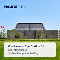 Bâtiment préfabriqué en acier pour caserne de pompiers, bâtiment commercial à énergie zéro, conception personnalisée