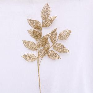 Decorazione artificiale del giardino con il ramo della foglia decorato albero <span class=keywords><strong>di</strong></span> natale promozionale <span class=keywords><strong>di</strong></span> scintillio dell'oro - Product Image 4