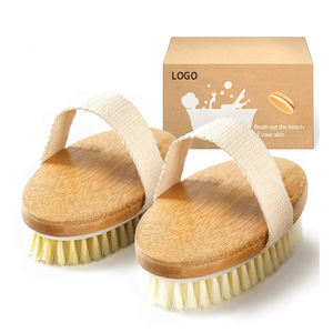 Cepillo corporal de baño de madera al por mayor de alta calidad, depurador exfoliante de forma ovalada para piel seca para piernas, cepillo de baño de madera para Baño - Product Image 3