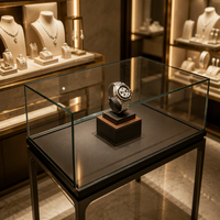 Support d'affichage minimaliste en verre trempé pour bijoux et montres, vitrine haut de gamme pour les boutiques de bijoux et de montres de luxe