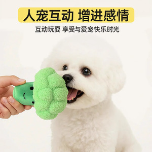 <b>Plush</b> Broccoli Pet Toy Sound Making Dental Chew For Dogs <b>Large</b> Size Cute Style - Product Image 5
