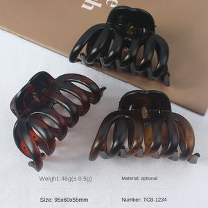 Sud-coréen grand requin en plastique pince à cheveux couleur unie brillant citrouille conception haute queue de cheval plat doux retour accessoire de fête - Product Image 3