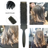 Logo personnalisé outil de salon professionnel brosse à cheveux ondulation baril carré plus long en céramique démêlant coiffage cheveux longs