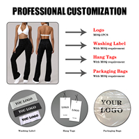Ensemble de yoga 2 pièces pour femme : Soutien-gorge de sport Halter Twist et Leggings évasés à pois, tenue d'entraînement taille haute pour la gym et le Pilates, logo personnalisé