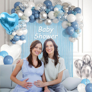 Nuevo Diseño de Globo de Látex Azul con <span class=keywords><strong>Kit</strong></span> de Arco de Cortina Azul Claro de 1*2m para Baby Shower - Product Image 2