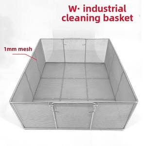 Cesta de limpieza ultrasónica de acero inoxidable 304 de doble nivel con marco cuadrado industrial del fabricante para transportar vajilla - Product Image 3