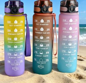 2026 Wholesale BPA-Free 1L 32Oz Sports Water Bottle Leakproof <b>Drinkware</b> with Straw and Time Marker - Product Image 3