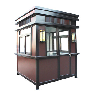 Poste de garde en structure métallique, poste de sécurité mobile extérieur, maison extérieure en peinture pierre véritable, poste de service en structure métallique - Product Image 1