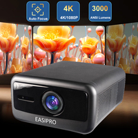 Projecteur Full HD 1080P 3000 Lumens ANSI, Projection Cinéma Maison 65-300 Pouces, Mise au Point Automatique, Correction Trapézoïdale, Android WiFi