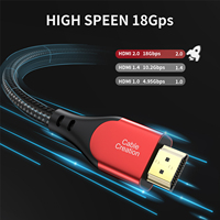 Câble HDMI 2.0 plaqué or 24 carats, 4K 18 Gbps, blindage tressé, gaine en PVC noire, pour moniteur, projecteur, HDTV, ordinateur, lecteur DVD