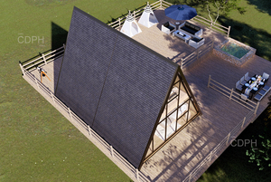 Thiết kế hiện đại prefab cây nhà khách sạn biệt thự đẹp Morden khung thép cấu trúc cho kỳ nghỉ nghỉ làm bằng bánh sandwich Panel - Product Image 3