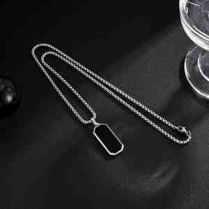 Collar de Cadena de Eslabones para Hombre de Acero Inoxidable de Primera Calidad, Personalizado, Marca CJ, Certificado por Terceros, Plateado - Product Image 2