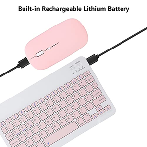 Clavier BT ultra-fin sans fil, combo clavier-souris pour iPad, rechargeable, compatible iOS, Android, Windows, PC, tablettes, téléphones - Product Image 4