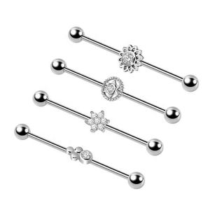Vente en gros de bijoux de piercing corporel en acier chirurgical 316L, barres industrielles pour cartilage - Product Image 5