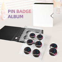 Album de rangement pour badges à 4/6/12 poches, protège-badges en PET, pour badges de 58mm/75mm