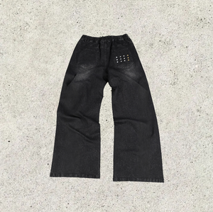 Jeans surdimensionnés à la mode sales et délavés, jeans empilés pour hommes, jeans à jambe droite, jeans cargo personnalisés, baggy, vente en gros - Product Image 2