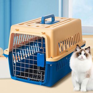 Transportín de Plástico Pequeño para Mascotas con Puerta de Alambre de Hierro, Transpirable, para Gatos y Perros Pequeños - Product Image 2