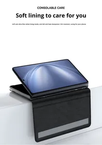 เคสหนังแท้แบบพลิกสำหรับ <span class=keywords><strong>vivo</strong></span> X Fold 5 <span class=keywords><strong>Pro</strong></span> พร้อมแม่เหล็ก ปิดหน้าจออัตโนมัติ ดีไซน์เรียบง่าย ป้องกันการกระแทก - Product Image 2