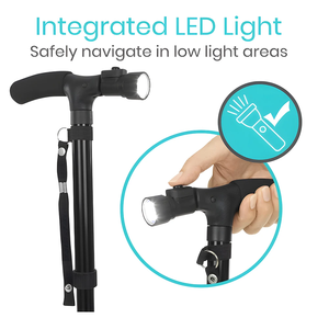 Bastón Plegable con Luz LED Ajustable, Ligero y Antideslizante, Bastón para Adultos Mayores, Muleta para Personas de la Tercera Edad - Product Image 3