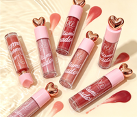 Ensemble de gloss repulpant pour les lèvres en forme de cœur, changeant de couleur, végétalien, hydratant, brillant liquide, OEM, marque privée, maquillage personnalisé