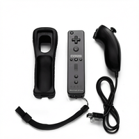 Pengontrol Permainan Nirkabel 2.4GHz dengan Sensor Gerak 2 in 1 Set Joystick dengan Pegangan Kiri dan Kanan untuk Konsol Permainan WII.