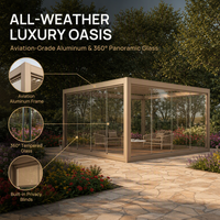 Pergola en aluminium imperméable avec toit à lames motorisé, écologique, personnalisable, pour balcon, certifiée CE