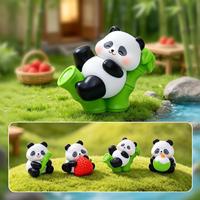 Figurine de panda en PVC, accessoire décoratif, petite, avec pousses de bambou, ornement de bureau MYD2026110, à partir de 7 ans, emballage d'origine
