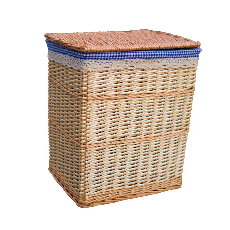 willow laundry basket rectangular wicker woven natural home clothes storing large willow laundry basket