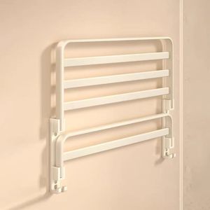 Support à serviettes double pliable Ou Shumei à 4 barres, fixation par ventouse, rangement de salle de bain avec installation autocollante - Product Image 2