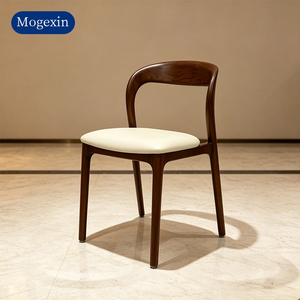 Modern <b>Solid</b> Wood Dining Chair with Upholstered Seat Mid-Century <b>Wooden</b> Side Chair for Kitchen & Dining Room - Product Image 1