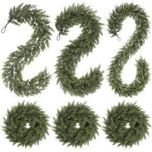 Guirnalda de Cedro Navideña Artificial, Decoración de Pared Verde Artificial de 300g, Decoración Navideña para el Hogar - Product Image 1