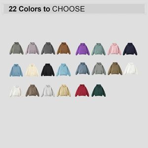 Custom Logo Fashion Heavyweight Solid Color Oversized Fleece Hoodies <strong>No</strong> Strings Thick Heavy Plain 350gsm Blank Hoodie - Product Image 2