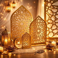 Décoration Islamique Musulmane de Table Maison, Art Mural Arabe en Bois, Design Islamique Moderne Mehrab