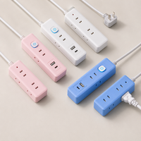 Multiprise industrielle compacte 5 ports USB avec interrupteur, colorée, pour l'Asie du Sud-Est, vente en gros, personnalisable