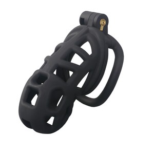 Delove Noir 4 Taille Cock Ring Sleeve Lock Pénis Cage <span class=keywords><strong>Bondage</strong></span> Sex Toy Chastity Cages Résine Male Chastity Cock Cage Waterproof for - Product Image 5