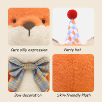 Peluche renard de fête haut de gamme, conforme aux normes ASTM EN71, douce et agréable au toucher, idéale pour les fêtes d'anniversaire