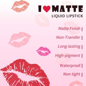 OCHAIN Kit <span class=keywords><strong>de</strong></span> lápiz labial mate delineador <span class=keywords><strong>de</strong></span> labios <span class=keywords><strong>de</strong></span> larga duración superventas con lápiz labial líquido mate Etiqueta Privada juego <span class=keywords><strong>de</strong></span> maquillaje Libre <span class=keywords><strong>de</strong></span> crueldad - Product Image 2