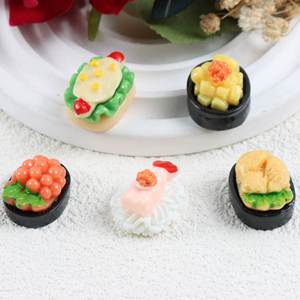Nouveau style <span class=keywords><strong>japonais</strong></span> : Miniatures <span class=keywords><strong>de</strong></span> nourriture simulée, modèle <span class=keywords><strong>de</strong></span> sushi en résine, cabochon plat peint à <span class=keywords><strong>la</strong></span> main pour <span class=keywords><strong>la</strong></span> création <span class=keywords><strong>de</strong></span> boucles d'oreilles et bracelets DIY - Product Image 4