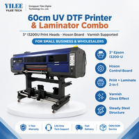Mesin Printer dan Laminator UV DTF Otomatis 2 in 1 600mm dengan 3 Head I3200 untuk Stiker Label 3D Glossy untuk Usaha Kecil