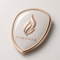 Emblème de voiture personnalisé en or rose, badge en forme de goutte d'eau blanc nacré, logo personnalisé, autocollant en époxy bombé, accessoire de voiture pour femmes, OEM