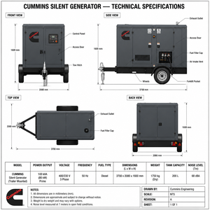 Grupo Electrógeno Diésel Industrial Silencioso de 25kW 45kW con Certificación EPA EAC |   Generador de Respaldo de Emergencia con Calentador de Motor Trifásico de 56 kVA - Product Image 5