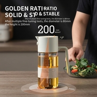 Bouteille pulvérisateur d'huile en verre borosilicate de 550 ml, anti-déversement, écologique, avec bouchon automatique à double usage pour cuisine, maison, barbecue, compatible lave-vaisselle