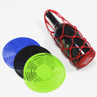 Nouveaux sacs de transport en silicone pour bouteilles de vin et d'eau, sous-verres, paniers en filet pour bouteilles de vin pour pique-nique