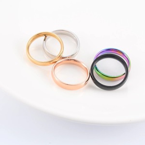 Bague de couple <span class=keywords><strong>en</strong></span> acier inoxydable de 6 mm couleur <span class=keywords><strong>arc</strong></span>-<span class=keywords><strong>en</strong></span>-<span class=keywords><strong>ciel</strong></span>, classique, PVD, simple et lisse, pour femme et fille, taille 5-9 - Product Image 3