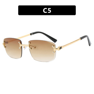 High Quality Fashion for Over Size <b>Square</b> Rimless Women's <b>Sunglasses</b> Trendy Metal Frame % UV Protection Shades - Product Image 5